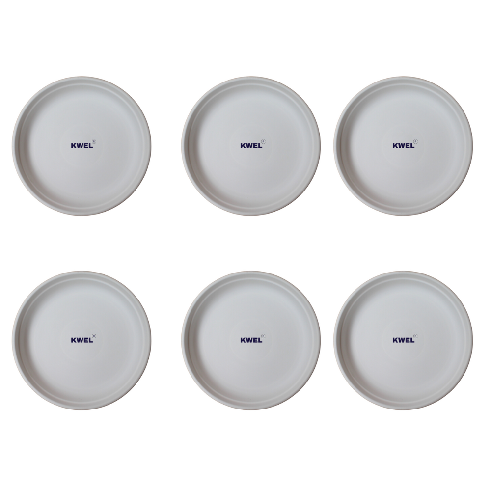 KWEL UV Treated Round Bottom Tray White (Plate/Saucer/Size 9 inch)- Pack of 6