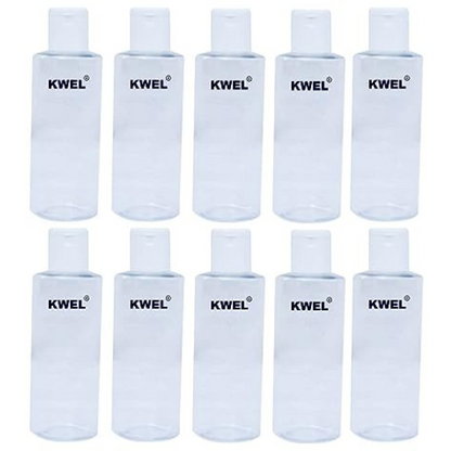 KWEL 100ml Refillable Empty Clear Plastic Sample Mini Bottle With Flip Caps