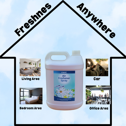 KWEL Room Air Freshener 5L Can Refill Pack - Jasmine | Long Lasting Fragrance | Nature inspired fragrance for Home & Office