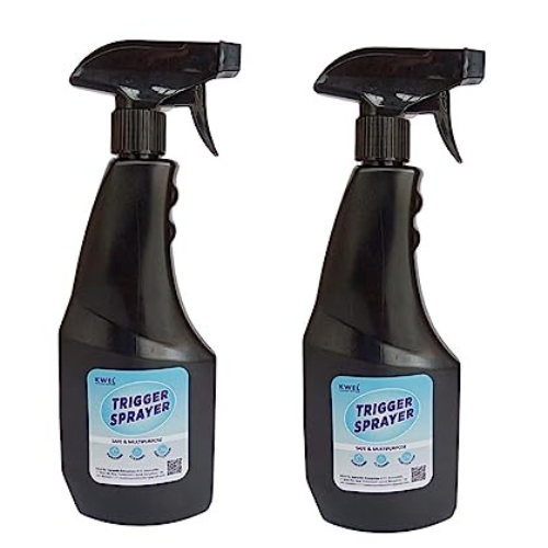 KWEL 500ml Spray Bottle for Sanitizer/Ironing/Garden/Office/Hospital/Multipurpose - Black