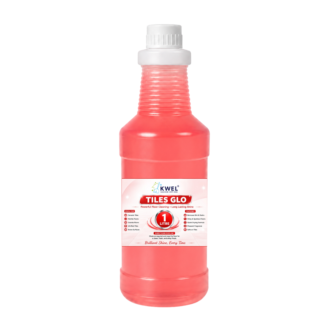 KWEL Tiles Glo Floor Cleaner 1 Litre | Advanced Floor Cleaning Liquid | Removes Dirt, Stains & Marks | Long Lasting Freshness & Shine | For Tiles, Marble, Granite & Vitrified Floors | Pack of 1