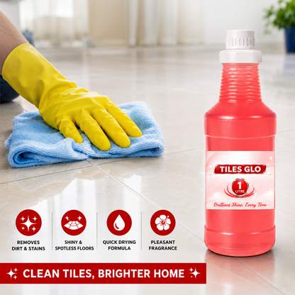 KWEL Tiles Glo Floor Cleaner 1 Litre | Advanced Floor Cleaning Liquid | Removes Dirt, Stains & Marks | Long Lasting Freshness & Shine | For Tiles, Marble, Granite & Vitrified Floors | Pack of 1