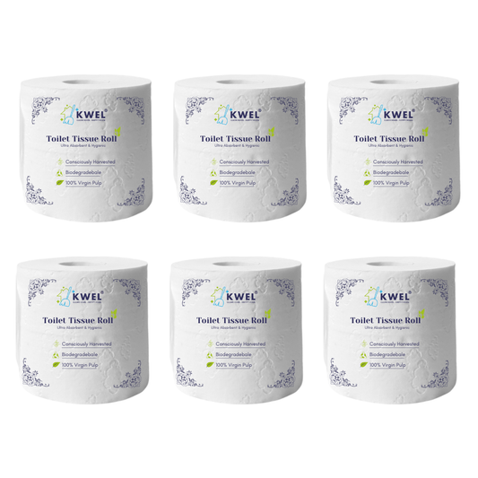 KWEL Soft Tissue Paper Ultra Absorbent, Hygienic & Gentle Touch Ideal for Homes, Offices, Hotels & Restrooms (Pack of 6)