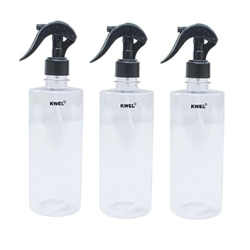 KWEL Empty Transparent Trigger Spray Bottle Multi-purpose mist spray bottle 500ml (Black)