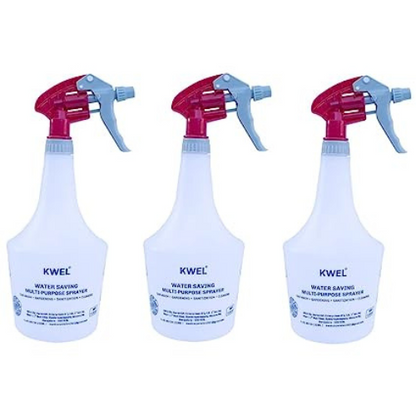 KWEL Unbreakable Plastic Empty Spray Bottles Double-Shot Trigger  For Multipurpose Sprayer (pack of 3)