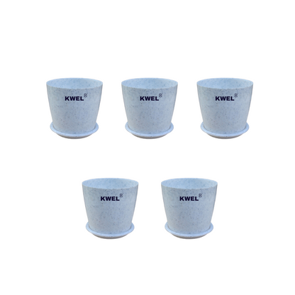 KWEL Divinity Pot with Bottom Tray For Home, Garden, Office, (Pack of 5)