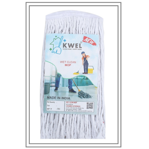 KWEL Wet mop Refill (250 Gm) For Floor mopping, (White)