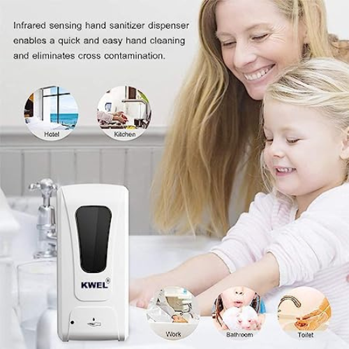 KWEL Wall-Mounted Foam Spray Dispenser Automatic Sensor Hand Cleaner Induction Soap Dispenser 1000ML (Batteries not Included) Pack of 1