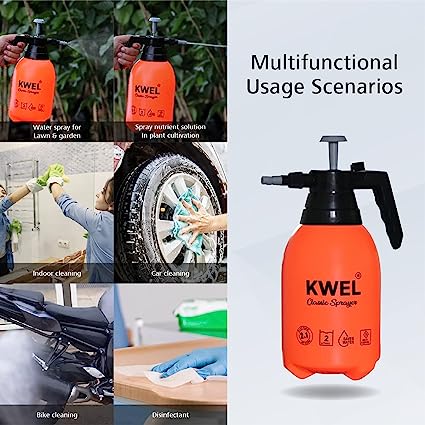 KWEL Multipurpose Gardening  Classic Sprayer 5 in 1 use (2 Litre)- (Orange)