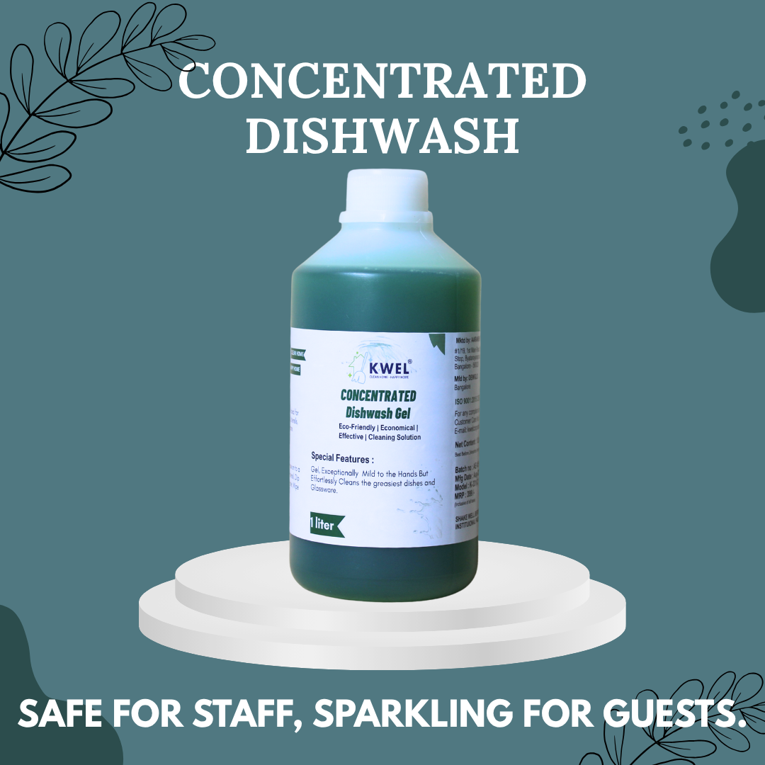 Kwel Concentrated Dishwash Gel 1L | Tough on Grease, Gentle on Hands, Long-Lasting Shine (Pack of 1, Green)