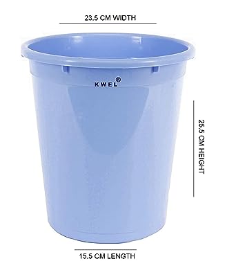 KWEL Plastic Open Smart Bin Dustbin 10 Litre For Home Office - Multicolour (Pack of 3)