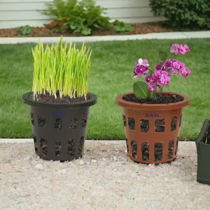 KWEL 4 Inch Net Pot Hydroponic/Aquaponic/Plant Sapling Pot Black (Pack of 30)