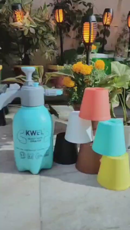 KWEL Heavy Duty Sprayer 2.2 Liter, And Adjustable Nozzle for Jet & Mist Flow, With 4" Nursery pot Multicolor (Pack of 6)