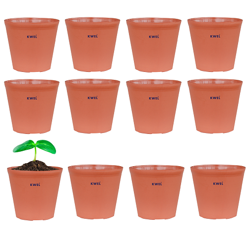 KWEL N Pot for Home Garden | Planters for Outdoor Balcony and Nursery | Flower Planting Pots Brown Colour